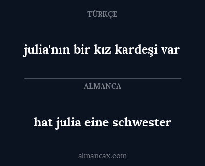 julia'nın bir kız kardeşi var - hat julia eine schwester