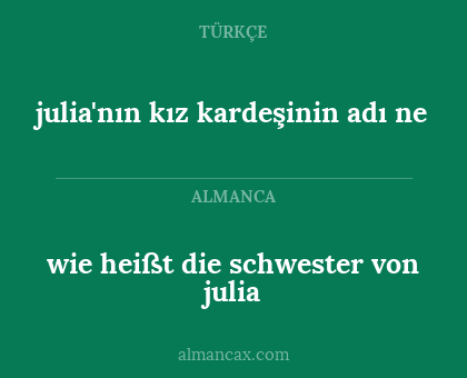 wie heißt die schwester von julia - julia'nın kız kardeşinin adı ne