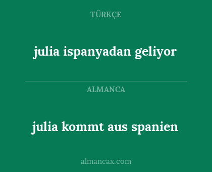 julia ispanyadan geliyor - julia kommt aus spanien