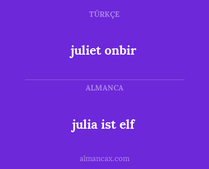 juliet onbir - julia ist elf