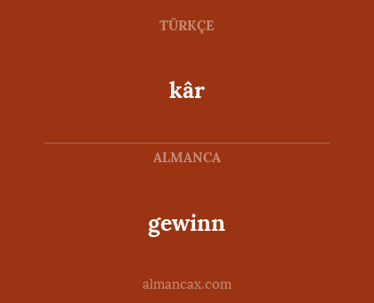 kâr - gewinn