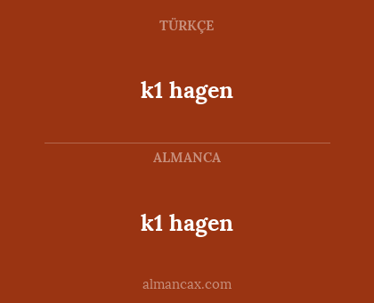 k1 hagen - k1 hagen