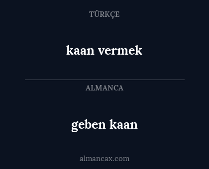kaan vermek - geben kaan