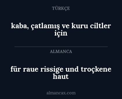 für raue rissige und troçkene haut - kaba, çatlamış ve kuru ciltler için