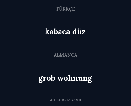 kabaca düz - grob wohnung