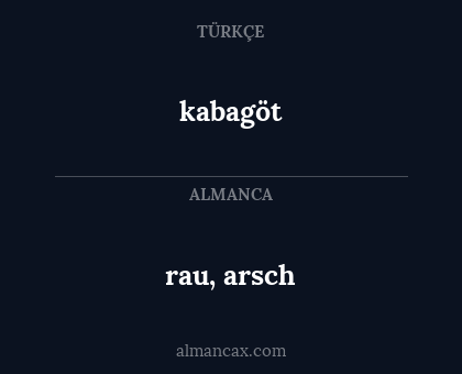 kabagöt - rau, arsch
