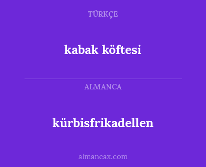 kürbisfrikadellen - kabak köftesi