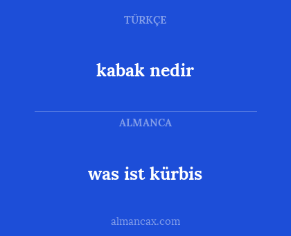 was ist kürbis - kabak nedir
