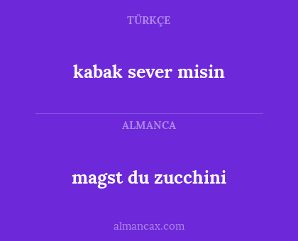 kabak sever misin - magst du zucchini