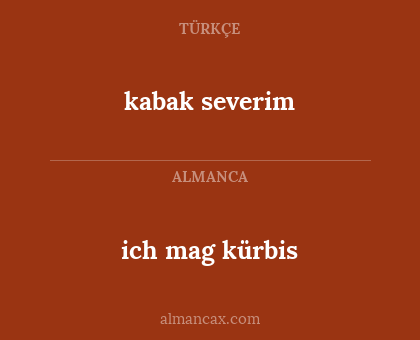 ich mag kürbis - kabak severim