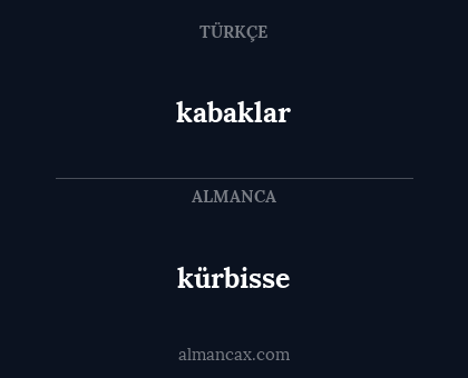 kabaklar - kürbisse