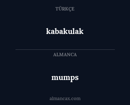 mumps - kabakulak