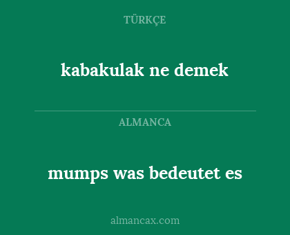 mumps was bedeutet es - kabakulak ne demek