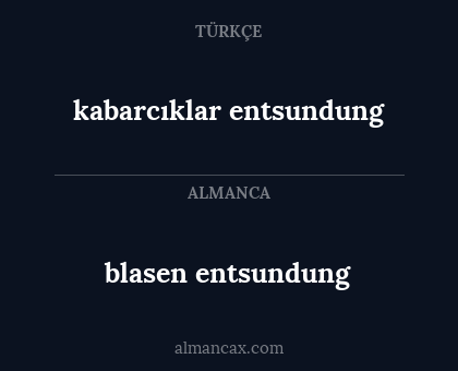 kabarcıklar entsundung - blasen entsundung