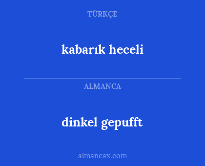 kabarık heceli - dinkel gepufft