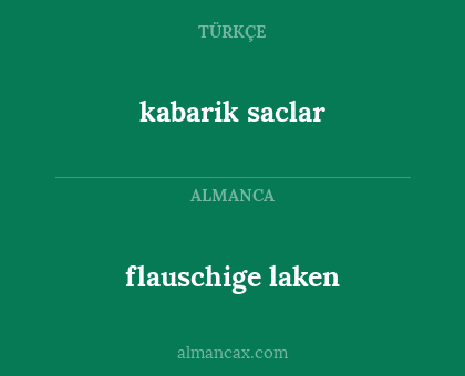 kabarik saclar - flauschige laken