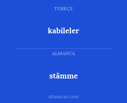 kabileler - stämme