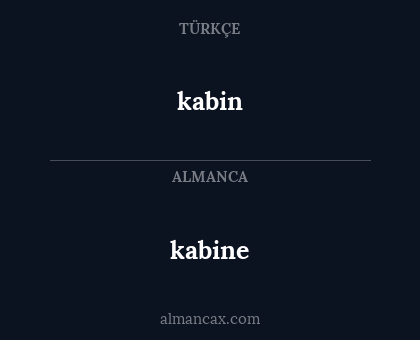 kabine - kabin