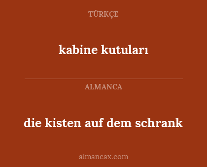 die kisten auf dem schrank - kabine kutuları