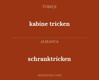 kabine tricken - schranktricken