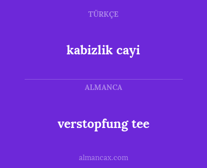 kabizlik cayi - verstopfung tee