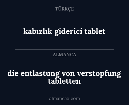 die entlastung von verstopfung tabletten - kabızlık giderici tablet