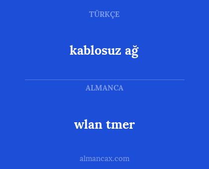 wlan tmer - kablosuz ağ