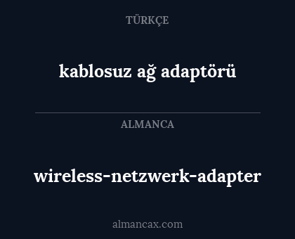 wireless-netzwerk-adapter - kablosuz ağ adaptörü