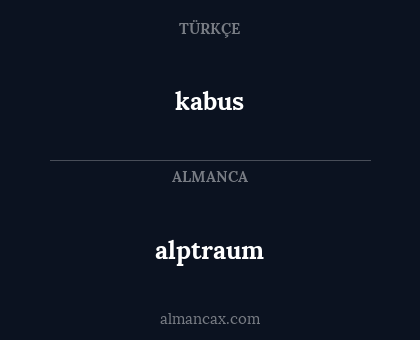 kabus - alptraum