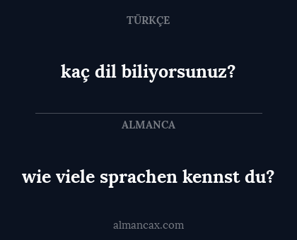 wie viele sprachen kennst du? - kaç dil biliyorsunuz?