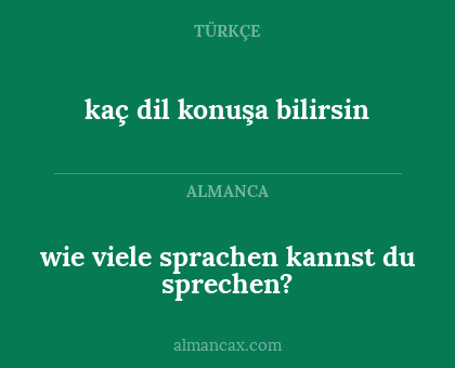 kaç dil konuşa bilirsin - wie viele sprachen kannst du sprechen?