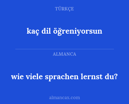 kaç dil öğreniyorsun - wie viele sprachen lernst du?
