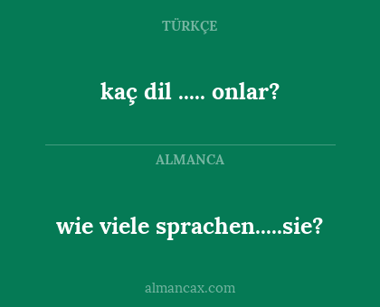 kaç dil ..... onlar? - wie viele sprachen.....sie?