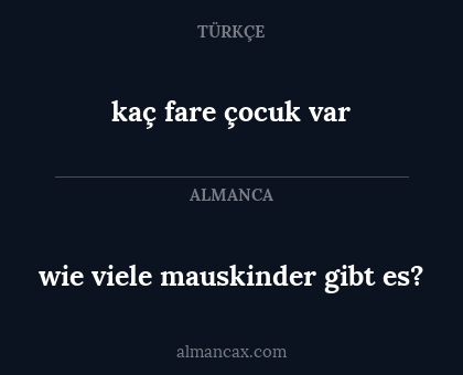 wie viele mauskinder gibt es? - kaç fare çocuk var