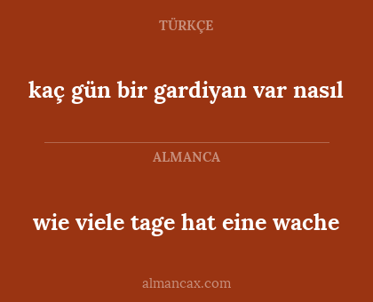 kaç gün bir gardiyan var nasıl - wie viele tage hat eine wache
