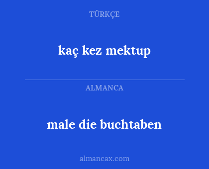 kaç kez mektup - male die buchtaben