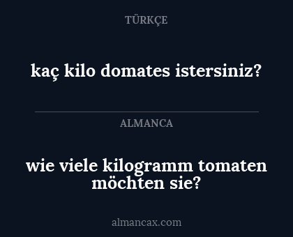 kaç kilo domates istersiniz? - wie viele kilogramm tomaten möchten sie?