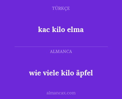 kac kilo elma - wie viele kilo äpfel