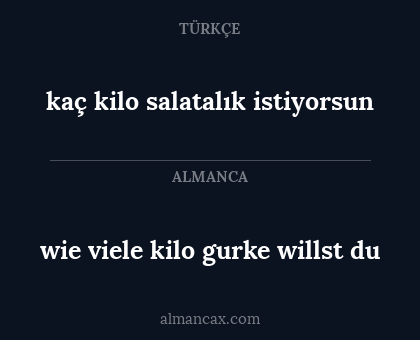 kaç kilo salatalık istiyorsun - wie viele kilo gurke willst du