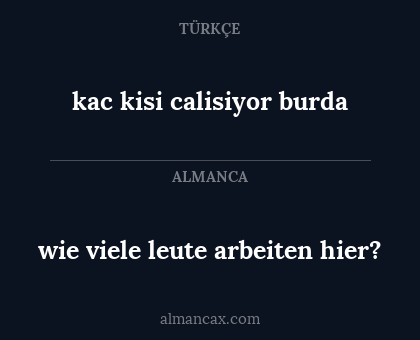 kac kisi calisiyor burda - wie viele leute arbeiten hier?