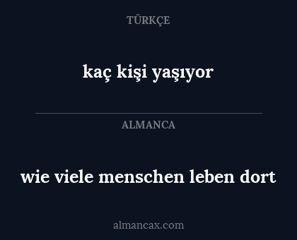 kaç kişi yaşıyor - wie viele menschen leben dort