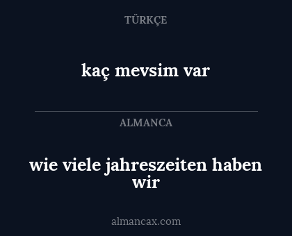 kaç mevsim var - wie viele jahreszeiten haben wir
