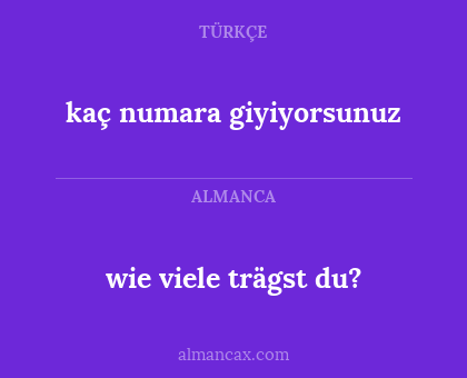 wie viele trägst du? - kaç numara giyiyorsunuz