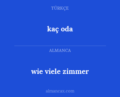 wie viele zimmer - kaç oda