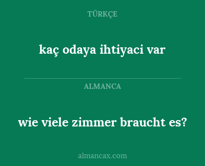 wie viele zimmer braucht es? - kaç odaya ihtiyaci var