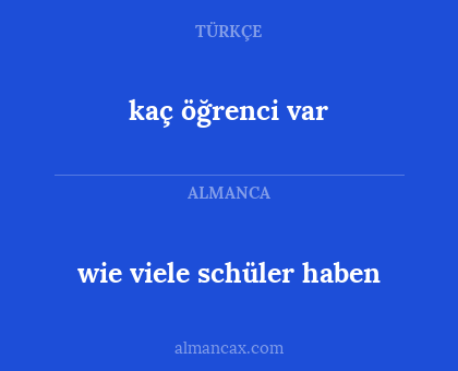 kaç öğrenci var - wie viele schüler haben