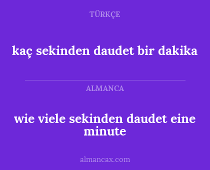 kaç sekinden daudet bir dakika - wie viele sekinden daudet eine minute