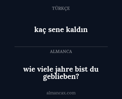 kaç sene kaldın - wie viele jahre bist du geblieben?
