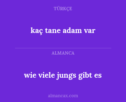 kaç tane adam var - wie viele jungs gibt es