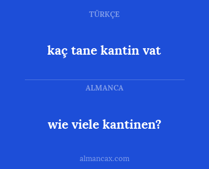 kaç tane kantin vat - wie viele kantinen?